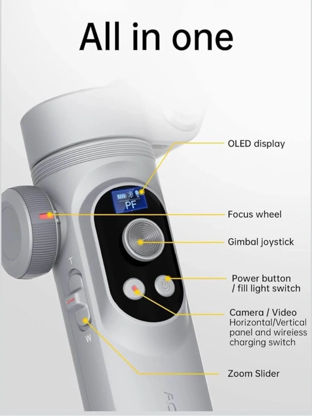 AOCHUAN iPhone Gimbal, 3-Axis Gimbal Stabilizer for Smartphone